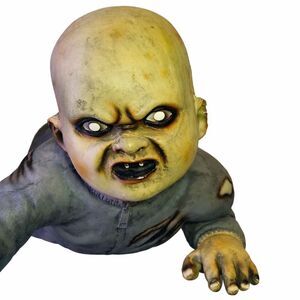 Creepy Zombie Baby Prop Horror Halloween Decor Scary Crawling Doll As Is
